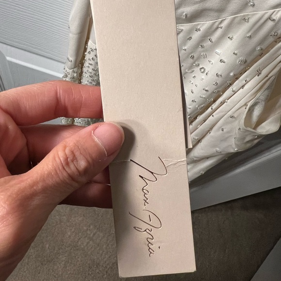 BCBG Max Azria Assymetrical White Beaded Cut Out Dress New with Tags!! Gorgeous! - Picture 2 of 5